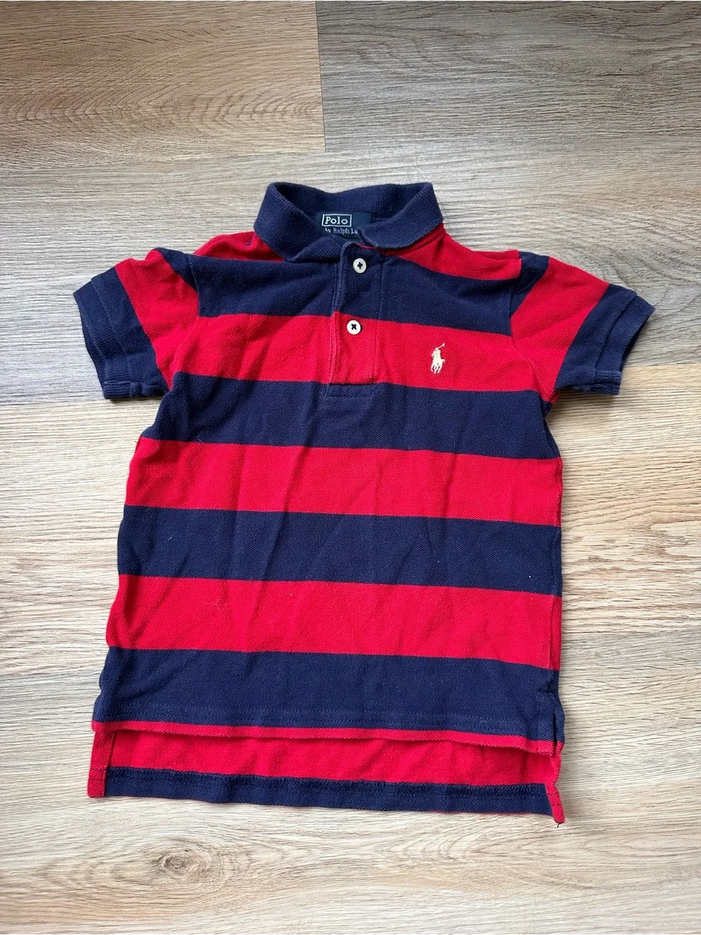 Ralph Lauren Red & Navy Striped Polo Shirt
